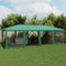 vidaXL - Partytent - met - 12 - mesh - zijwanden - 8x4 - m - HDPE - groen