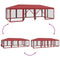 vidaXL - Partytent - met - 12 - mesh - zijwanden - 8x4 - m - HDPE - rood