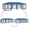 vidaXL - Partytent - met - 12 - mesh - zijwanden - 8x4 - m - HDPE - blauw