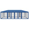 vidaXL - Partytent - met - 12 - mesh - zijwanden - 8x4 - m - HDPE - blauw