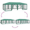 vidaXL - Partytent - met - 12 - mesh - zijwanden - 8x4 - m - HDPE - groen