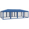vidaXL - Partytent - met - 12 - mesh - zijwanden - 8x4 - m - HDPE - blauw