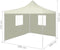 vidaXL - Partytent - met - 2 - zijwanden - inklapbaar - 2x2 - m - staal - crème