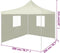 vidaXL - Partytent - met - 2 - zijwanden - inklapbaar - 2x2 - m - staal - crème