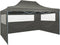 vidaXL - Partytent - met - 3 - zijwanden - inklapbaar - 3x4 - m - staal - antraciet