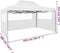 vidaXL - Partytent - met - 3 - zijwanden - inklapbaar - 3x4 - m - staal - wit