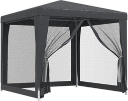 vidaXL-Partytent-met-4-mesh-zijwanden-2,5x2,5-m-HDPE-antracietkleurig