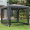 vidaXL-Partytent-met-4-mesh-zijwanden-2,5x2,5-m-HDPE-antracietkleurig