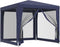 vidaXL - Partytent - met - 4 - mesh - zijwanden - 2,5x2,5 - m - HDPE - blauw