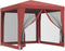 vidaXL - Partytent - met - 4 - mesh - zijwanden - 2,5x2,5 - m - HDPE - rood