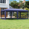 vidaXL - Partytent - met - 4 - mesh - zijwanden - 2,5x2,5 - m - HDPE - blauw