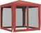 vidaXL - Partytent - met - 4 - mesh - zijwanden - 2,5x2,5 - m - HDPE - rood