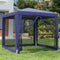 vidaXL - Partytent - met - 4 - mesh - zijwanden - 2,5x2,5 - m - HDPE - blauw