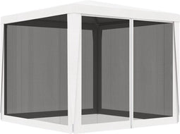 vidaXL - Partytent - met - 4 - mesh - zijwanden - 2,5x2,5 - m - wit