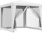 vidaXL - Partytent - met - 4 - mesh - zijwanden - 2,5x2,5 - m - wit