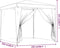 vidaXL - Partytent - met - 4 - mesh - zijwanden - 2,5x2,5 - m - wit