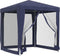vidaXL - Partytent - met - 4 - mesh - zijwanden - 2x2 - m - HDPE - blauw