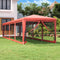vidaXL - Partytent - met - 4 - mesh - zijwanden - 2x2 - m - HDPE - blauw