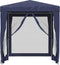 vidaXL - Partytent - met - 4 - mesh - zijwanden - 2x2 - m - HDPE - blauw