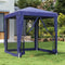 vidaXL - Partytent - met - 4 - mesh - zijwanden - 2x2 - m - HDPE - blauw