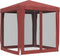vidaXL - Partytent - met - 4 - mesh - zijwanden - 2x2 - m - HDPE - rood