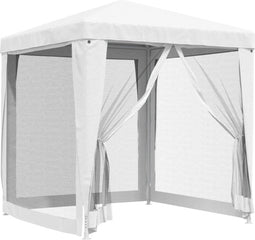 vidaXL - Partytent - met - 4 - mesh - zijwanden - 2x2 - m - wit