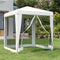 vidaXL - Partytent - met - 4 - mesh - zijwanden - 2x2 - m - wit