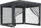 vidaXL - Partytent - met - 4 - mesh - zijwanden - 3x3 - m - HDPE - antracietkleurig