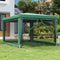 vidaXL - Partytent - met - 4 - mesh - zijwanden - 3x3 - m - HDPE - antracietkleurig