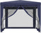 vidaXL - Partytent - met - 4 - mesh - zijwanden - 3x3 - m - HDPE - blauw