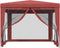 vidaXL - Partytent - met - 4 - mesh - zijwanden - 3x3 - m - HDPE - rood