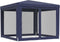 vidaXL - Partytent - met - 4 - mesh - zijwanden - 3x3 - m - HDPE - blauw