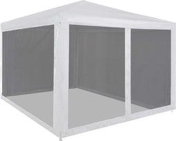vidaXL - Partytent - met - 4 - mesh - zijwanden - 3x3 - m