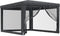 vidaXL - Partytent - met - 4 - mesh - zijwanden - 3x4 - m - HDPE - antracietkleurig