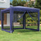 vidaXL - Partytent - met - 4 - mesh - zijwanden - 3x4 - m - HDPE - groen