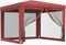 vidaXL - Partytent - met - 4 - mesh - zijwanden - 3x4 - m - HDPE - blauw