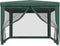 vidaXL - Partytent - met - 4 - mesh - zijwanden - 3x4 - m - HDPE - groen