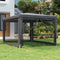 vidaXL - Partytent - met - 4 - mesh - zijwanden - 3x4 - m - HDPE - antracietkleurig