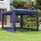 vidaXL - Partytent - met - 4 - mesh - zijwanden - 3x4 - m - HDPE - blauw