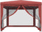 vidaXL - Partytent - met - 4 - mesh - zijwanden - 3x4 - m - HDPE - rood