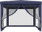 vidaXL - Partytent - met - 4 - mesh - zijwanden - 3x4 - m - HDPE - blauw