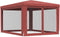 vidaXL - Partytent - met - 4 - mesh - zijwanden - 3x4 - m - HDPE - rood