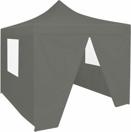 vidaXL - Partytent - met - 4 - zijwanden - inklapbaar - 2x2 - m - staal - antraciet