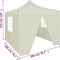 vidaXL - Partytent - met - 4 - zijwanden - inklapbaar - 2x2 - m - staal - crème