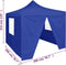 vidaXL - Partytent - met - 4 - zijwanden - inklapbaar - 2x2 - m - staal - blauw