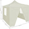 vidaXL - Partytent - met - 4 - zijwanden - inklapbaar - 2x2 - m - staal - crème