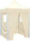 vidaXL - Partytent - met - 4 - zijwanden - inklapbaar - 2x2 - m - staal - crème