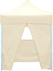 vidaXL - Partytent - met - 4 - zijwanden - inklapbaar - 2x2 - m - staal - crème