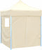 vidaXL - Partytent - met - 4 - zijwanden - inklapbaar - 2x2 - m - staal - crème