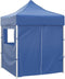 vidaXL - Partytent - met - 4 - zijwanden - inklapbaar - 2x2 - m - staal - blauw